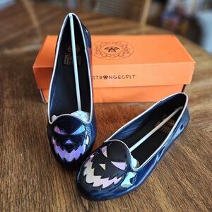Strangecvlt scary jack flats black holo atlantis size 10 NWT